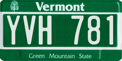 VT license plate YVH781