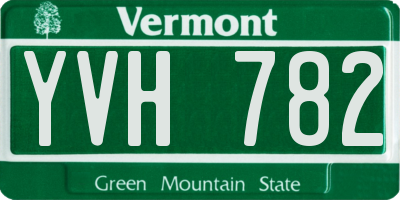 VT license plate YVH782