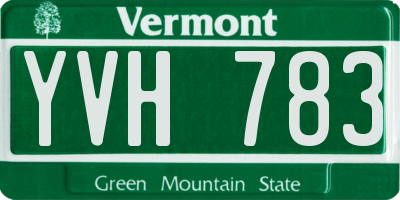 VT license plate YVH783