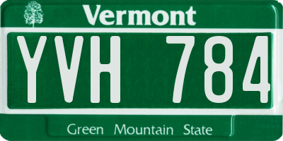 VT license plate YVH784