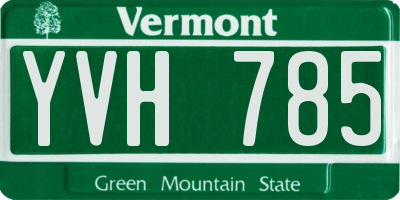 VT license plate YVH785
