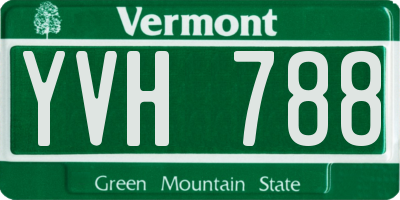 VT license plate YVH788