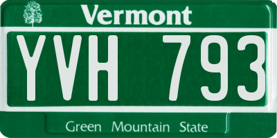 VT license plate YVH793