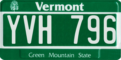 VT license plate YVH796