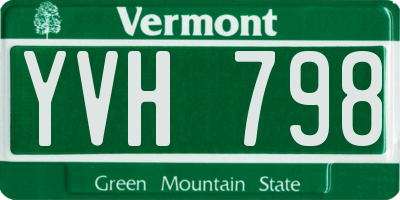 VT license plate YVH798