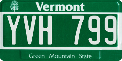 VT license plate YVH799