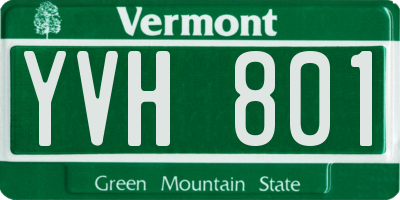 VT license plate YVH801