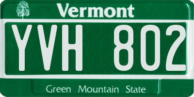 VT license plate YVH802