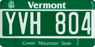 VT license plate YVH804