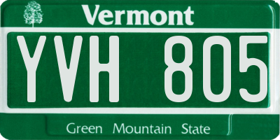 VT license plate YVH805