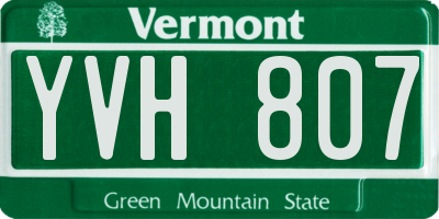 VT license plate YVH807