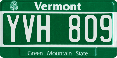 VT license plate YVH809