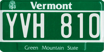 VT license plate YVH810