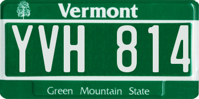 VT license plate YVH814