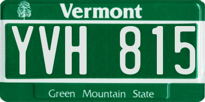 VT license plate YVH815