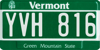 VT license plate YVH816