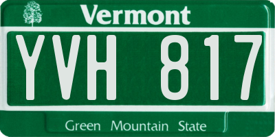 VT license plate YVH817