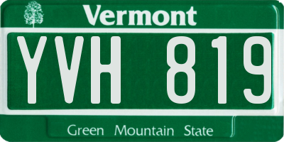 VT license plate YVH819