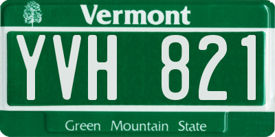 VT license plate YVH821