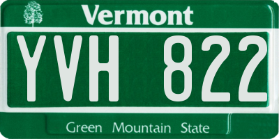 VT license plate YVH822