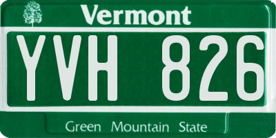 VT license plate YVH826