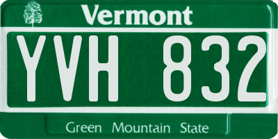 VT license plate YVH832