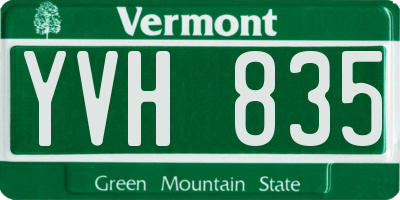 VT license plate YVH835