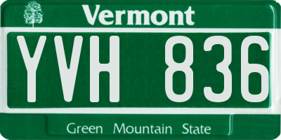 VT license plate YVH836