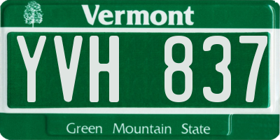VT license plate YVH837