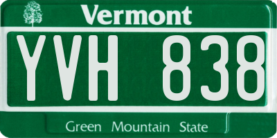 VT license plate YVH838