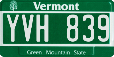 VT license plate YVH839