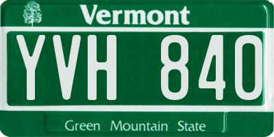VT license plate YVH840