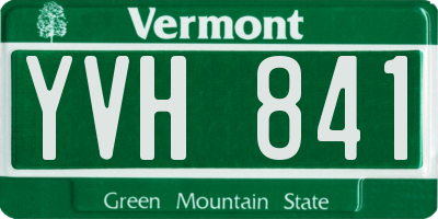 VT license plate YVH841