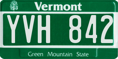 VT license plate YVH842