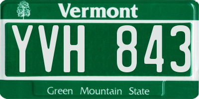 VT license plate YVH843