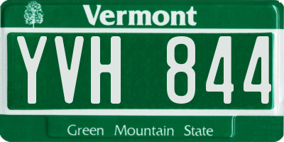 VT license plate YVH844