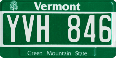 VT license plate YVH846