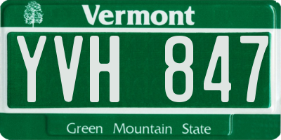 VT license plate YVH847