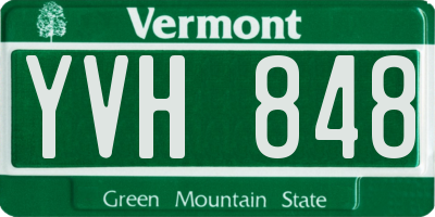VT license plate YVH848