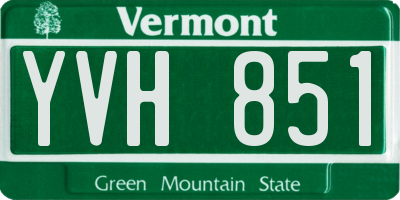 VT license plate YVH851