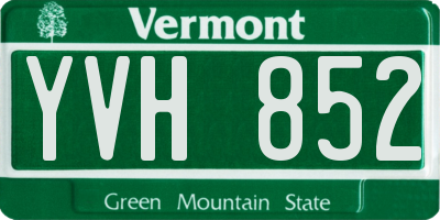 VT license plate YVH852