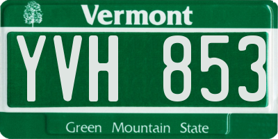 VT license plate YVH853