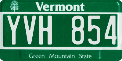 VT license plate YVH854