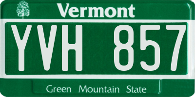 VT license plate YVH857