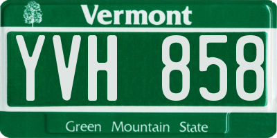 VT license plate YVH858