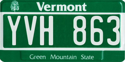 VT license plate YVH863