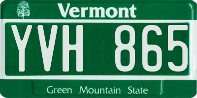 VT license plate YVH865