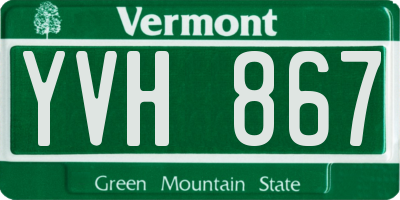 VT license plate YVH867