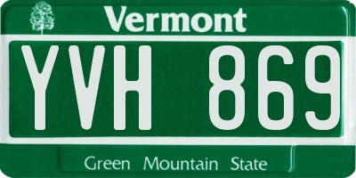 VT license plate YVH869