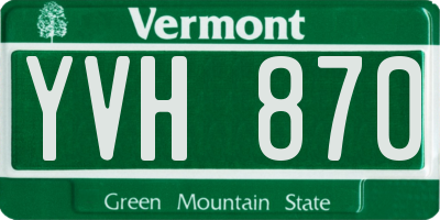 VT license plate YVH870